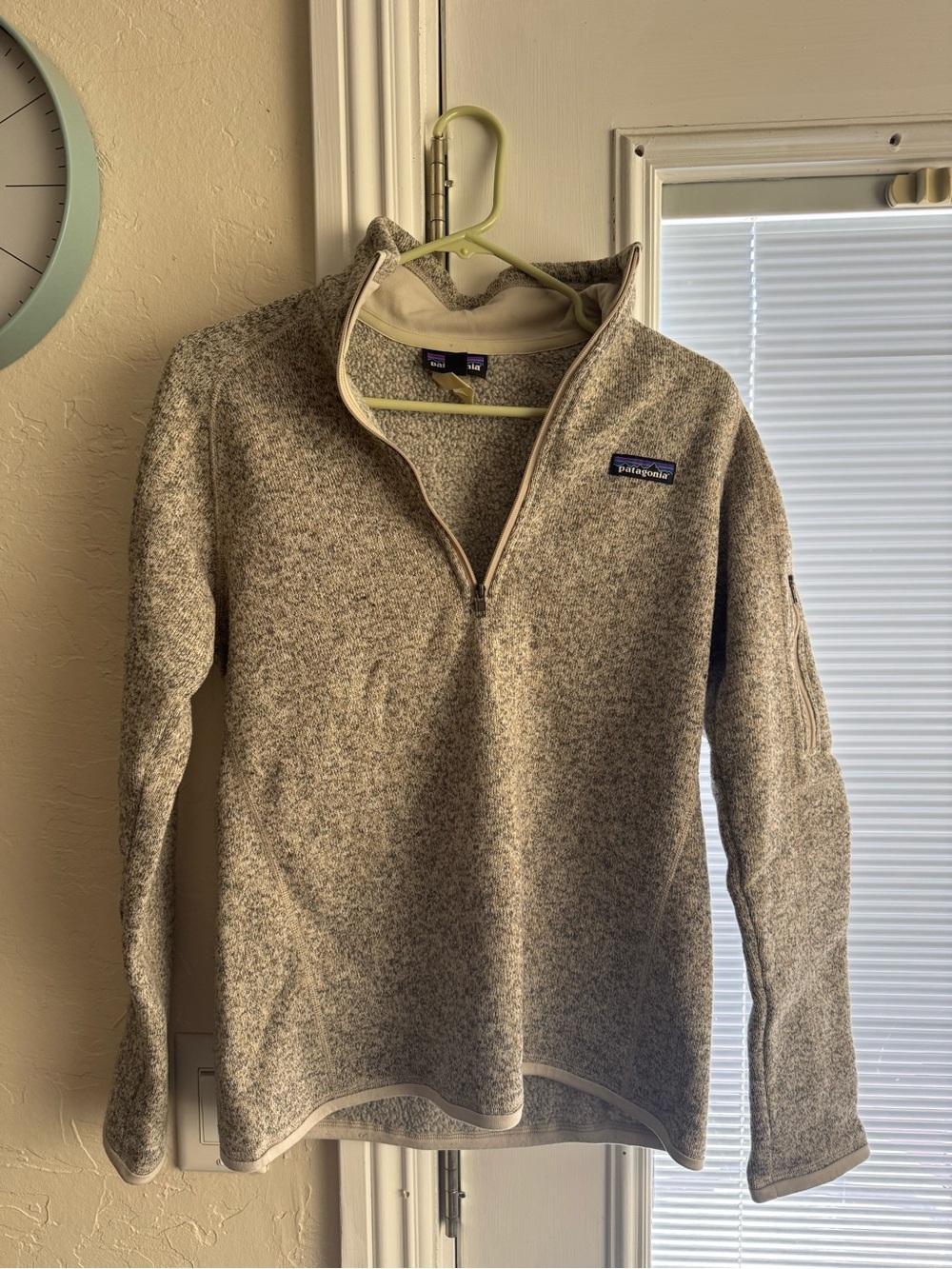 Patagonia women’s Quarter-Zip Fleece Pullover — Heathered Cream